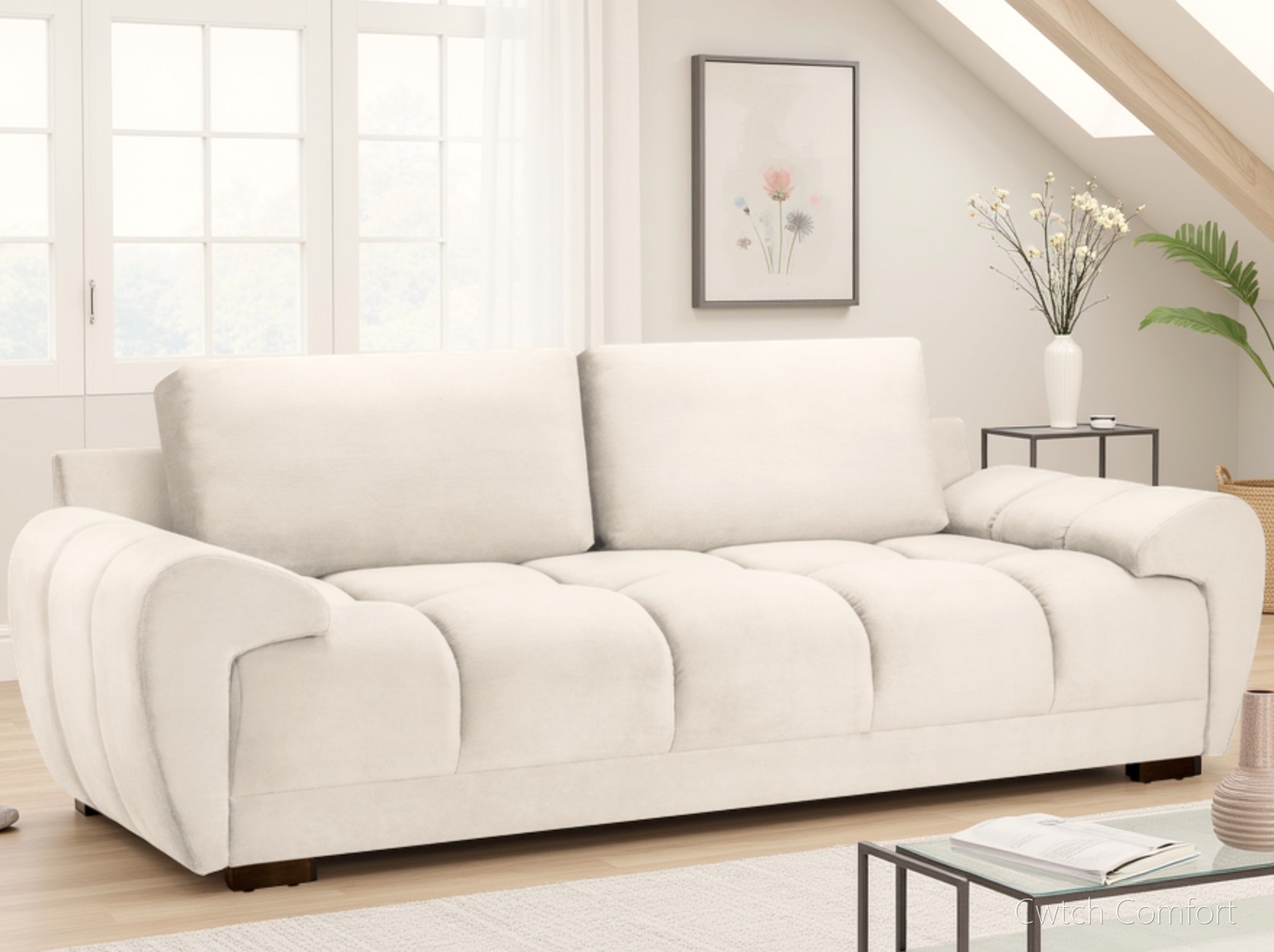 Azzuro Sofa Cream 3 Seater