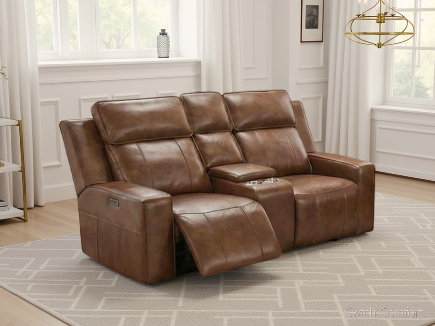 Barcelona Electric Recliner Sofa Brown 2 Seater