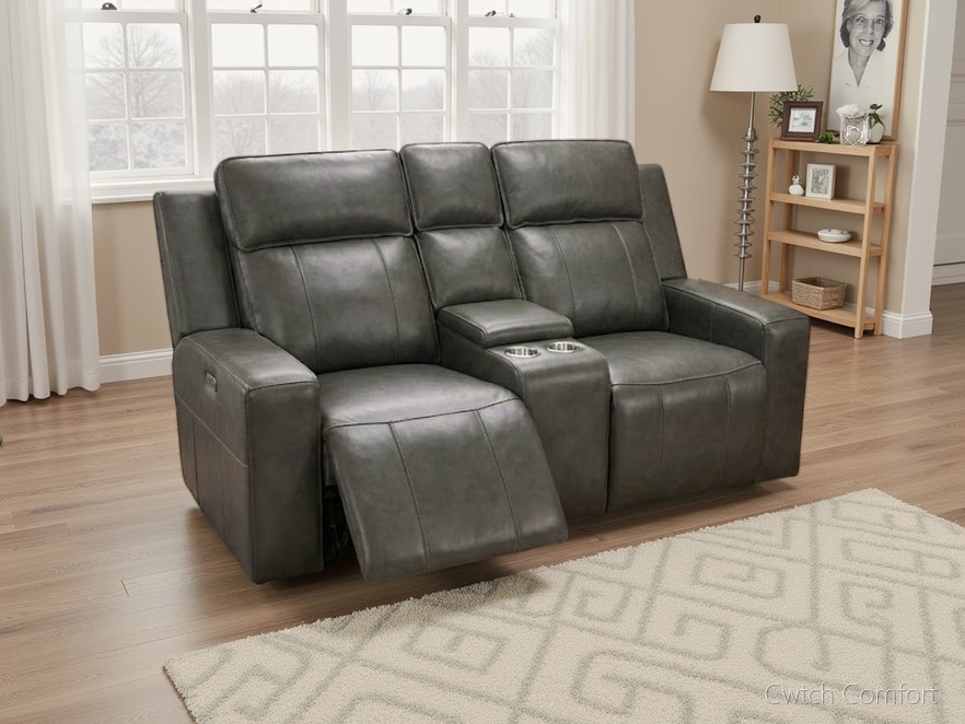 Barcelona Electric Recliner Sofa Grey 2 Seater