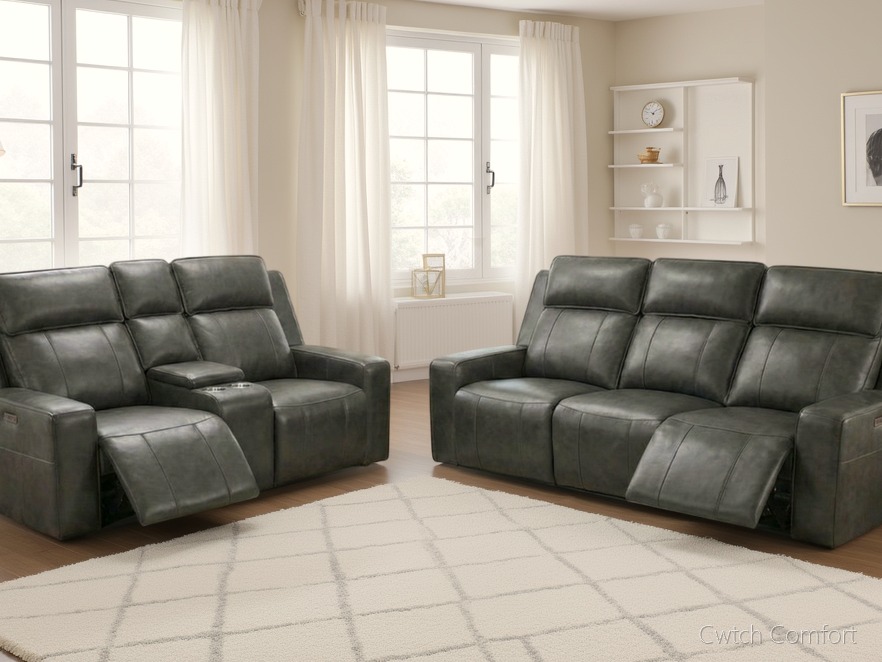 Barcelona Electric Recliner Sofa Grey 3+2 Set